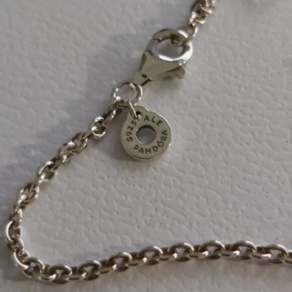 Authentic Pandora Sterling Silver U-shape Charm Pendant Necklace 392747C00-45 - Picture 12 of 16
